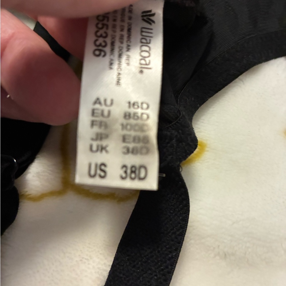 EUC Wacoal  2 Black Women's Intimate Wire Bras No Padding Molded Cups 38D - Picture 9 of 9